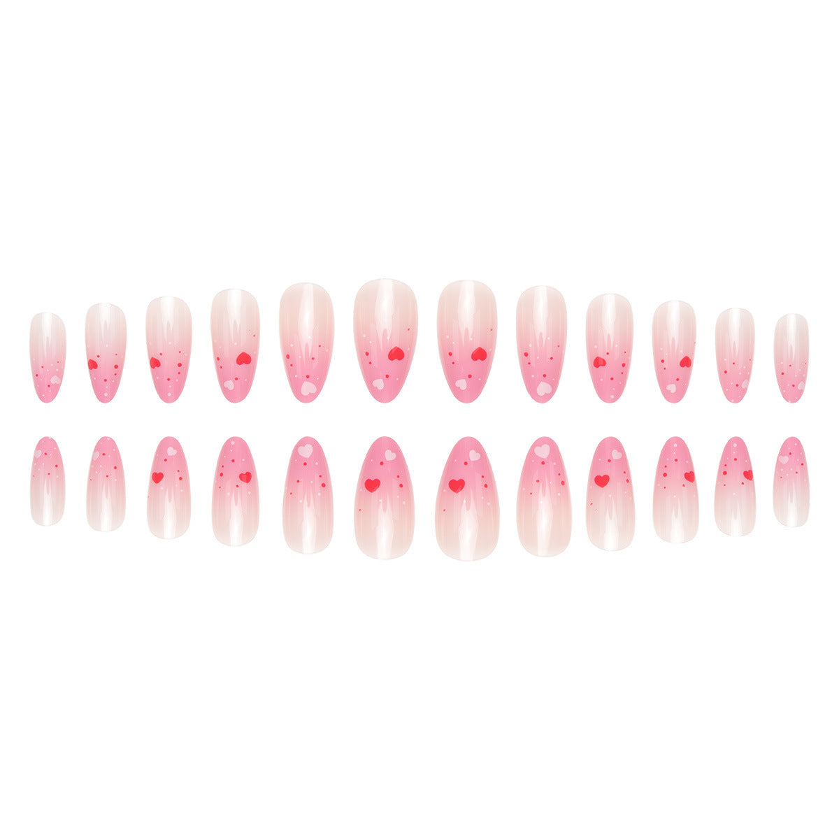 Herz-Design Press-On Nagelkunst Set Brehn