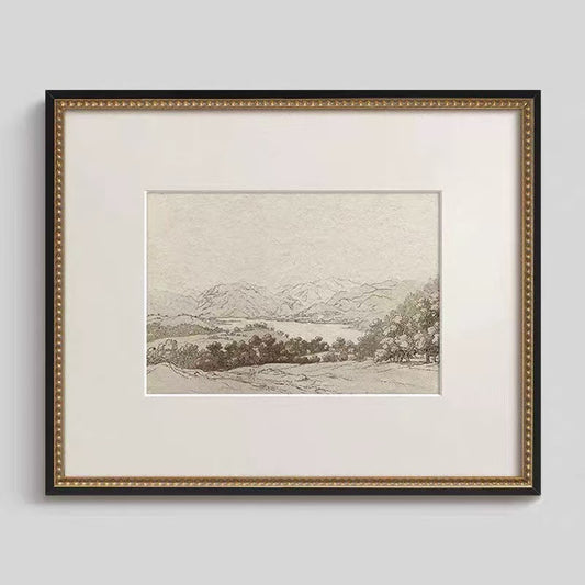 Gerahmte Vintage-Landschaftskunst