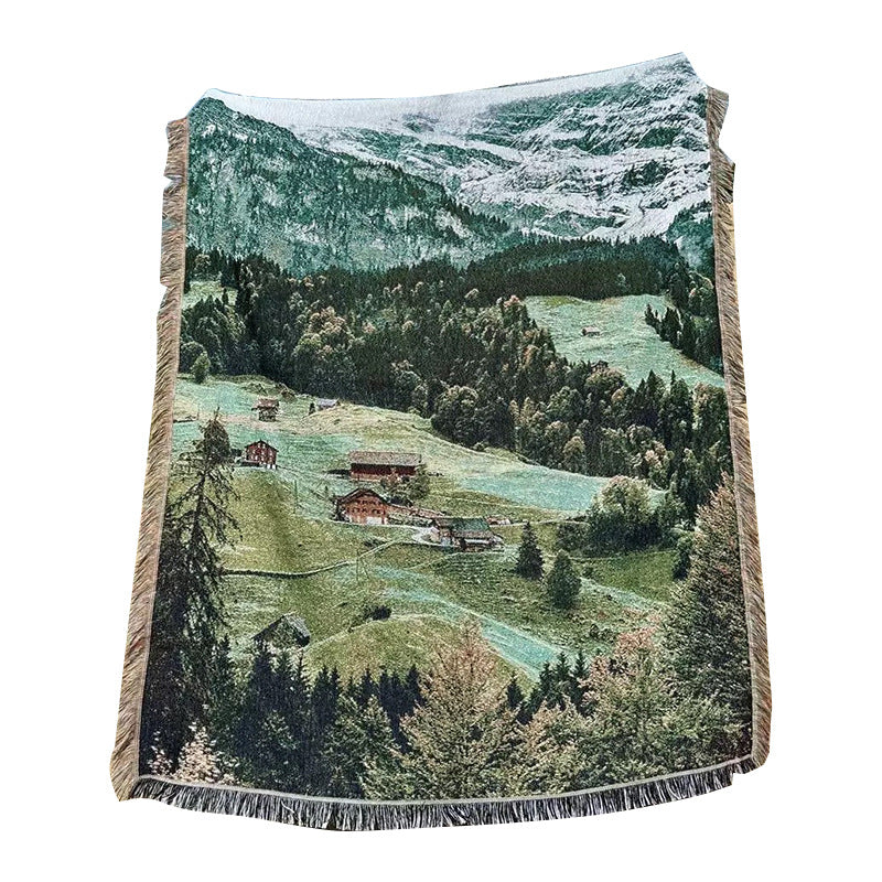 Malerei Landschaft Wurfdecke