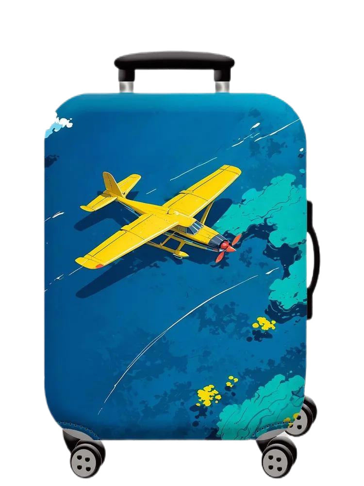 Unisex nan hartschalen Kabinentrolley mit vintage Reiseillustration, 360°-Drehrollen und Teleskopgriff Brehn
