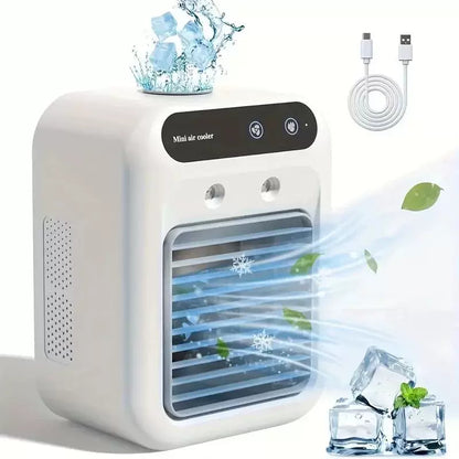 Unisex Einheitsgröße persönlicher Desktop-Evaporator-Mikrokühler mit oberer Füllung Eisreservoir einstellbare Multi-Winkel-Luftauslässe flüsterleiser USB-Lüfter Brehn