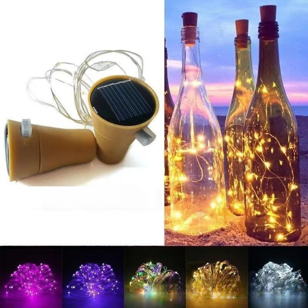 LED-Flaschenverschluss-Lichterkette mit wasserdichtem Batteriekappe und flexiblem Kupferdraht Brehn
