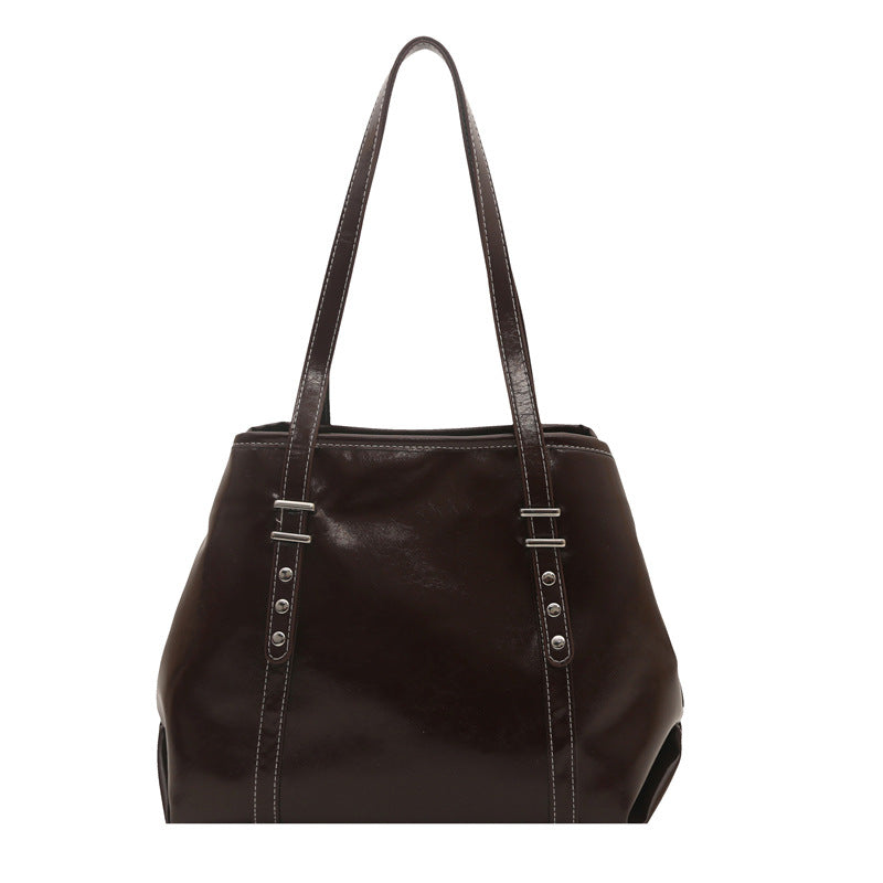 Klassische Strukturierte Leder Tote Bag