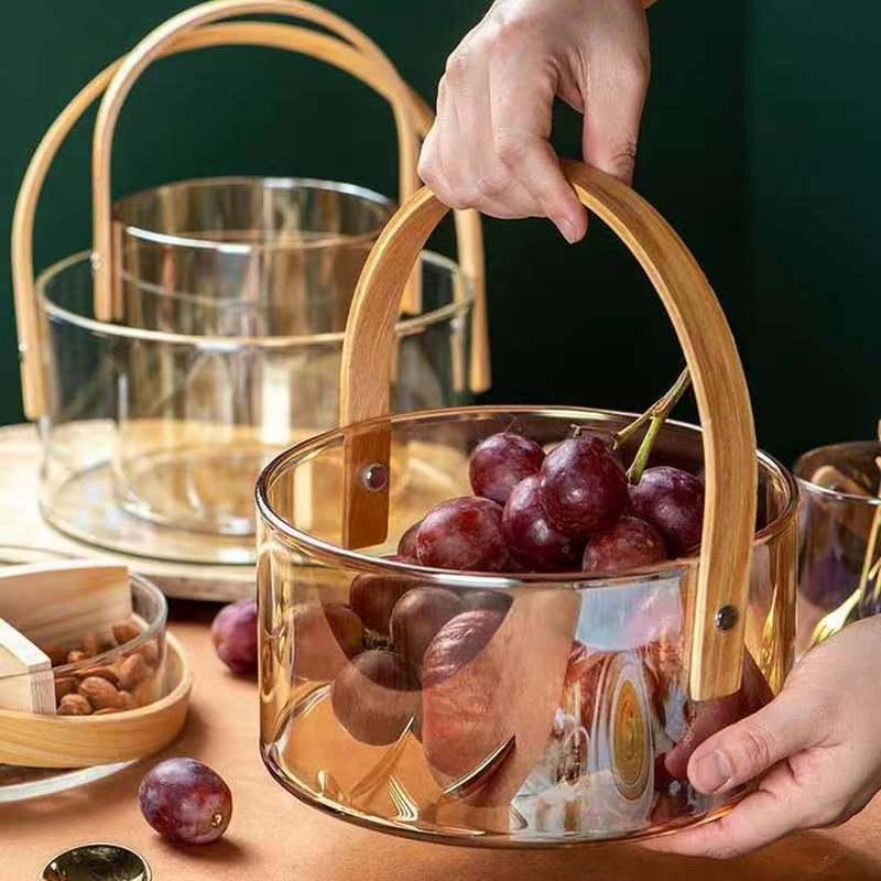 Damen dekorative Aufbewahrungsschale mit ergonomischem Holzgriff Brehn