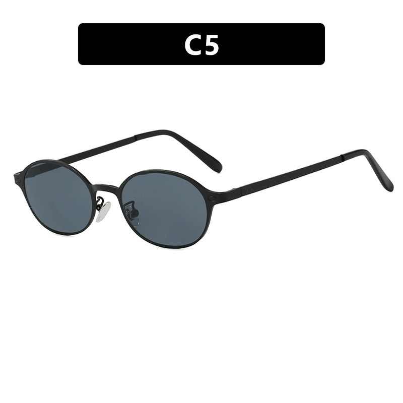 Damen runde Brille mit filigranem Metallrahmen und bequemen Nasenpads Brehn
