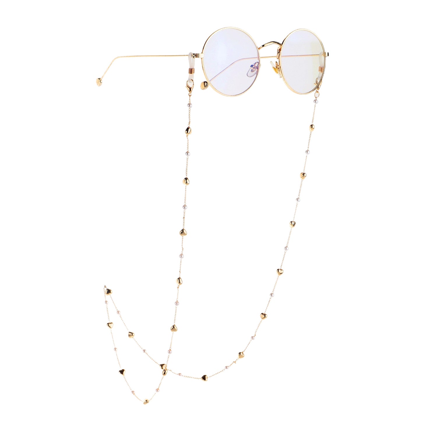 Eleganter herzförmiger Perlenkette Brillenhalter Brehn