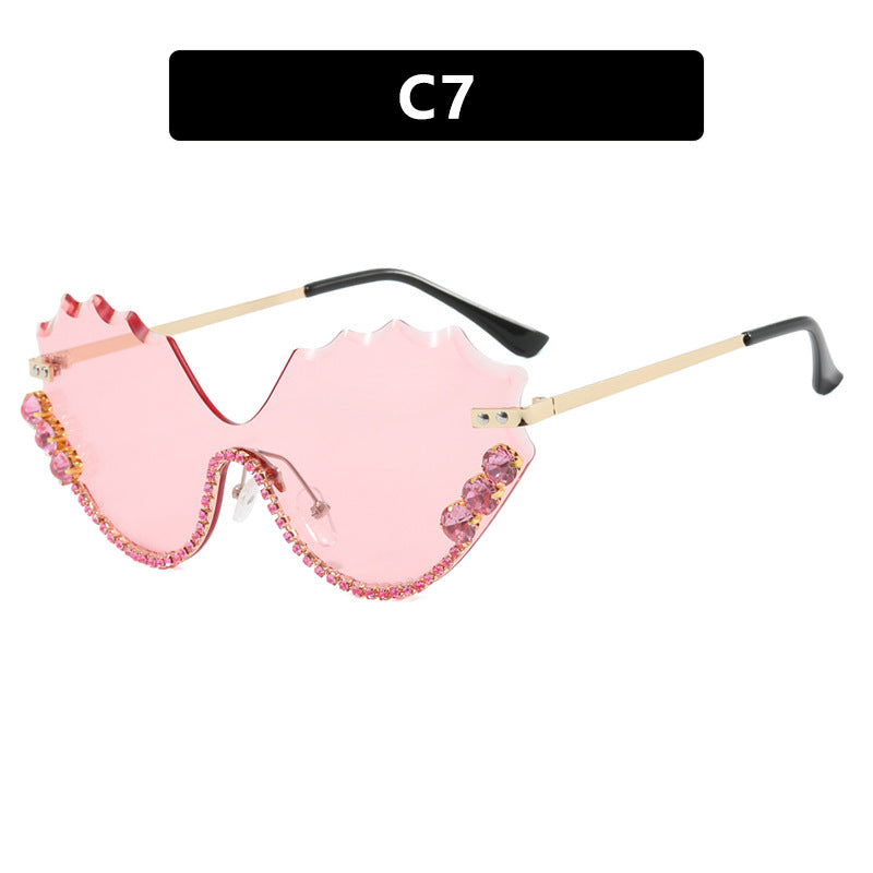 Damen extravagante Sonnenbrille mit glitzerndem Akzent und einzigartigem Design Brehn