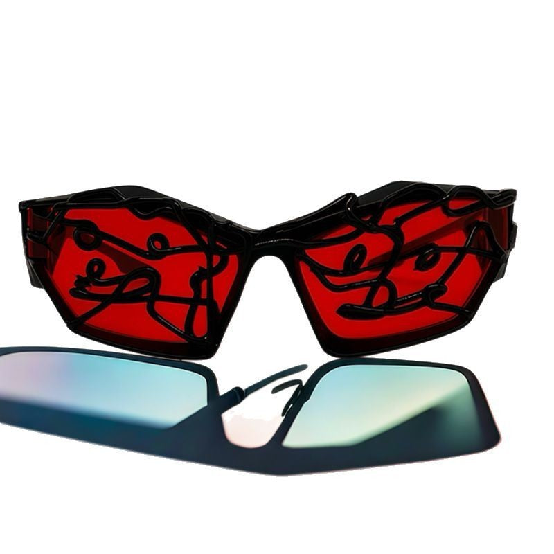 Damen Sportliche Sonnenbrille mit futuristischem Design Brehn