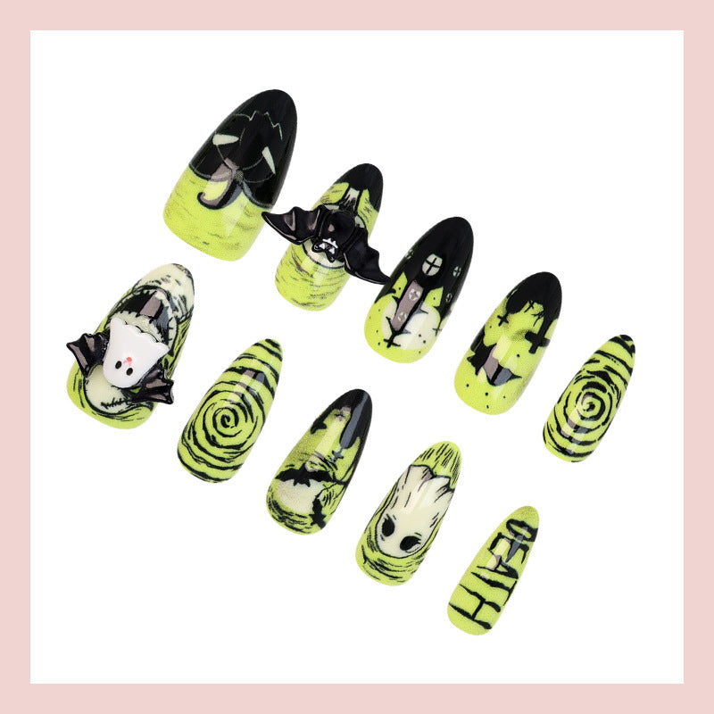 Halloween Kunstnagelset mit gruseligen Motiven Brehn