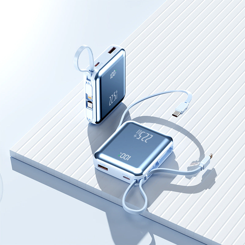 Tragbare Powerbank mit Digitaler Anzeige und Integriertem Kabelmanagement Brehn