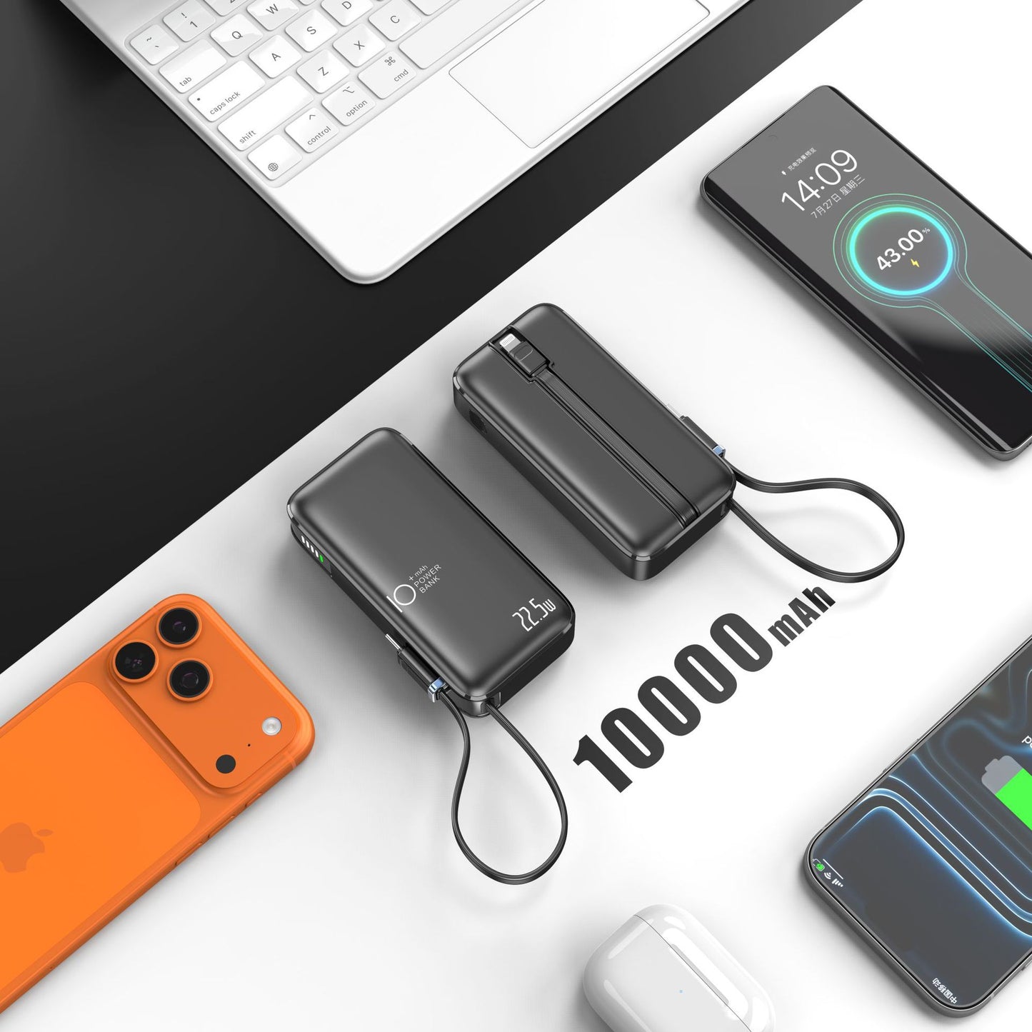 Tragbare Powerbank mit Schneller Usb-C Ladefunktion und Integrierter Led-Anzeige Brehn