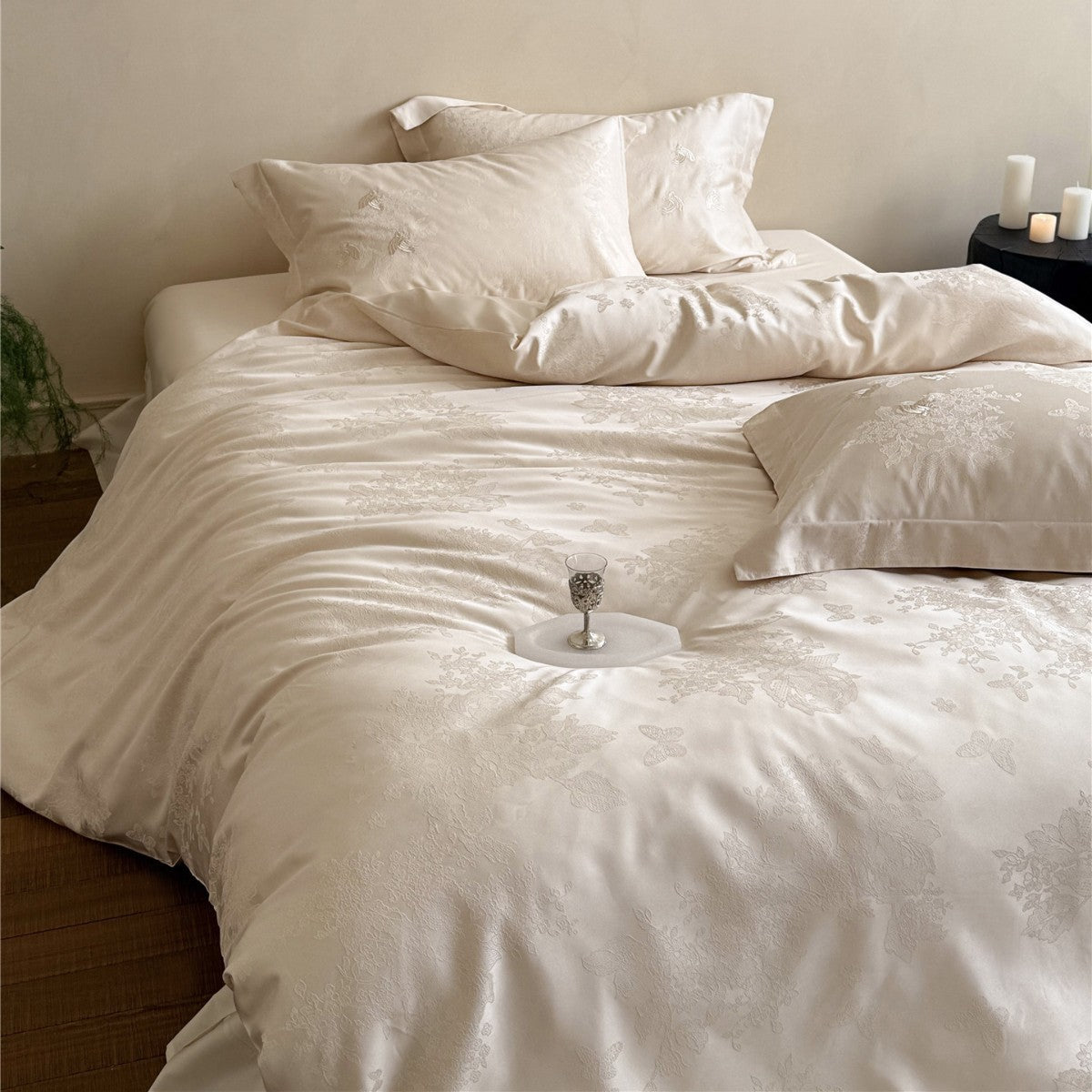 Luxus Jacquard Satin Bettbezug Set