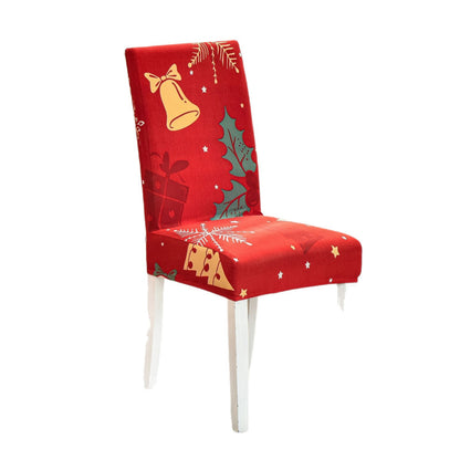 Elastische Stuhlhussen mit Weihnachtsmotiv für hohe Rückenlehnen