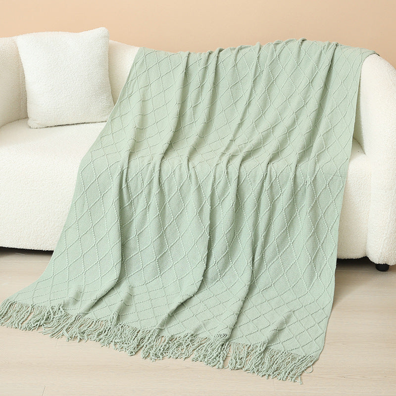 Damen Elegante und stilvolle Wohn- und Kuscheldecke mit Fransen Brehn