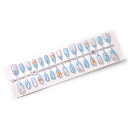 Ozean-inspiriertes Press-On Nagelkunst Set 1790738515