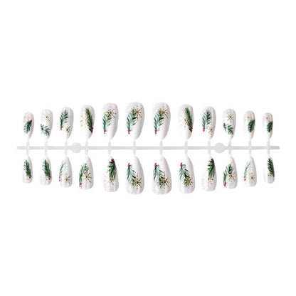 Festliche Botanische Press-On Nagelkunst