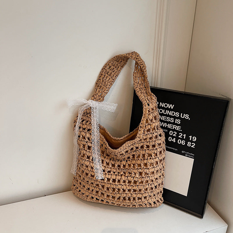 Handgefertigte Strandtasche mit Spitze Brehn