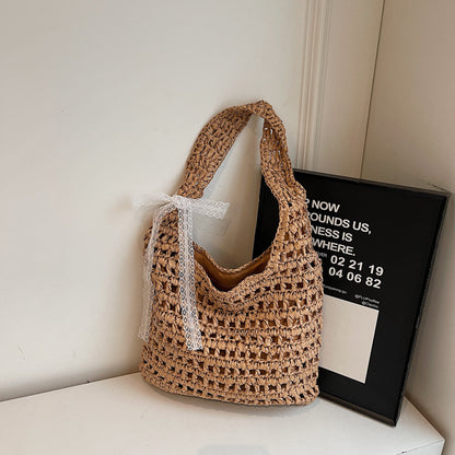 Handgefertigte Strandtasche mit Spitze Brehn
