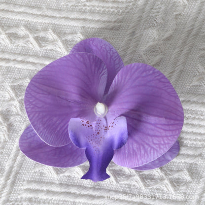 Elegante Stoff Orchideen Haarklammer