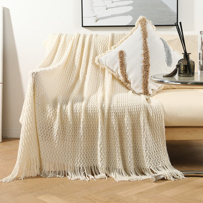 Damen Luxuriöse Strickdecke mit Fransen Brehn