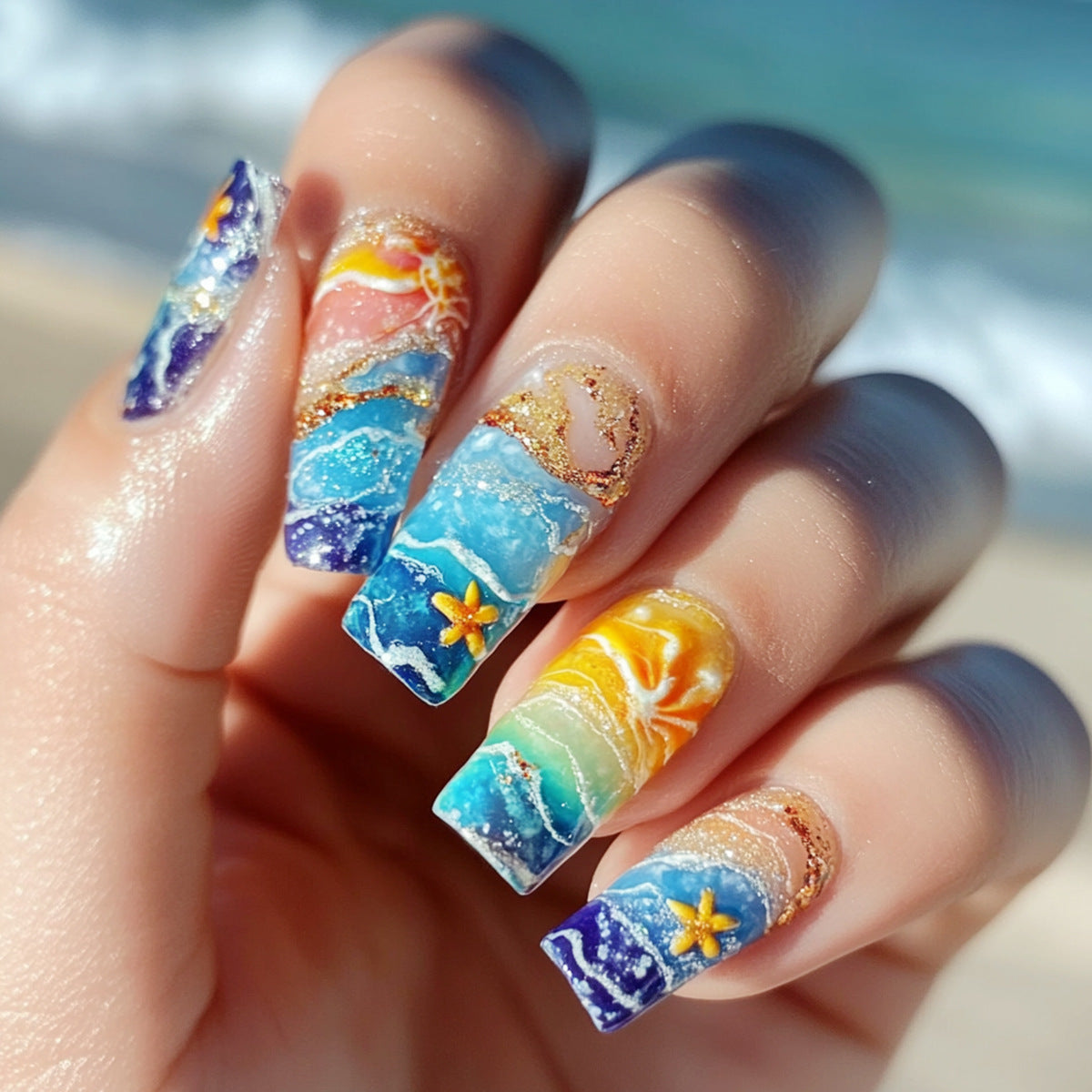 Kreative Nagelkunst mit maritimem Design Brehn