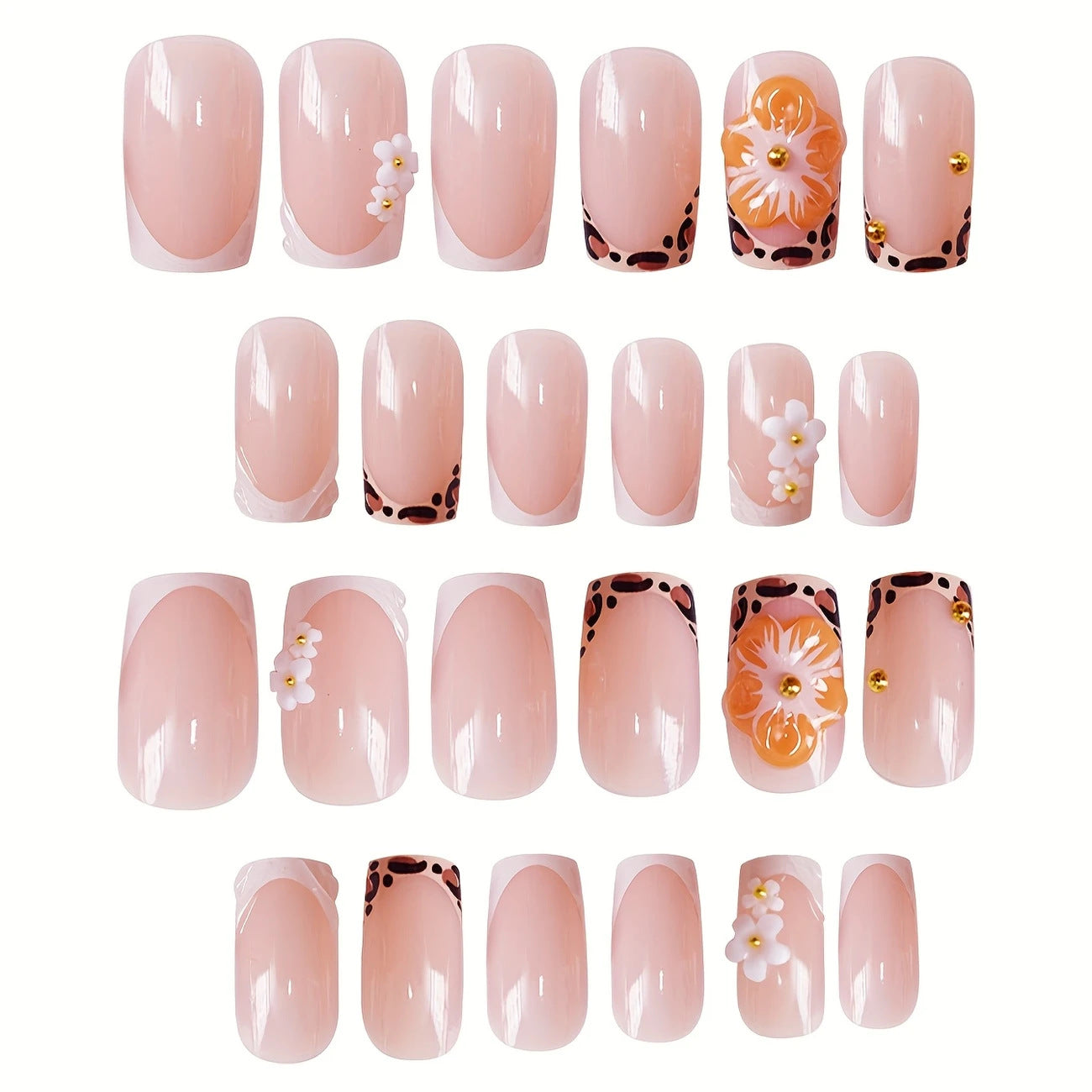 Dekorative florale Press-On Nagelkunst Brehn
