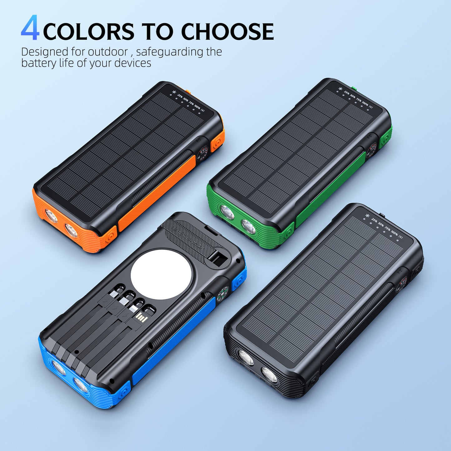 Multifunktionale Solar Powerbank mit LED-Anzeige Brehn