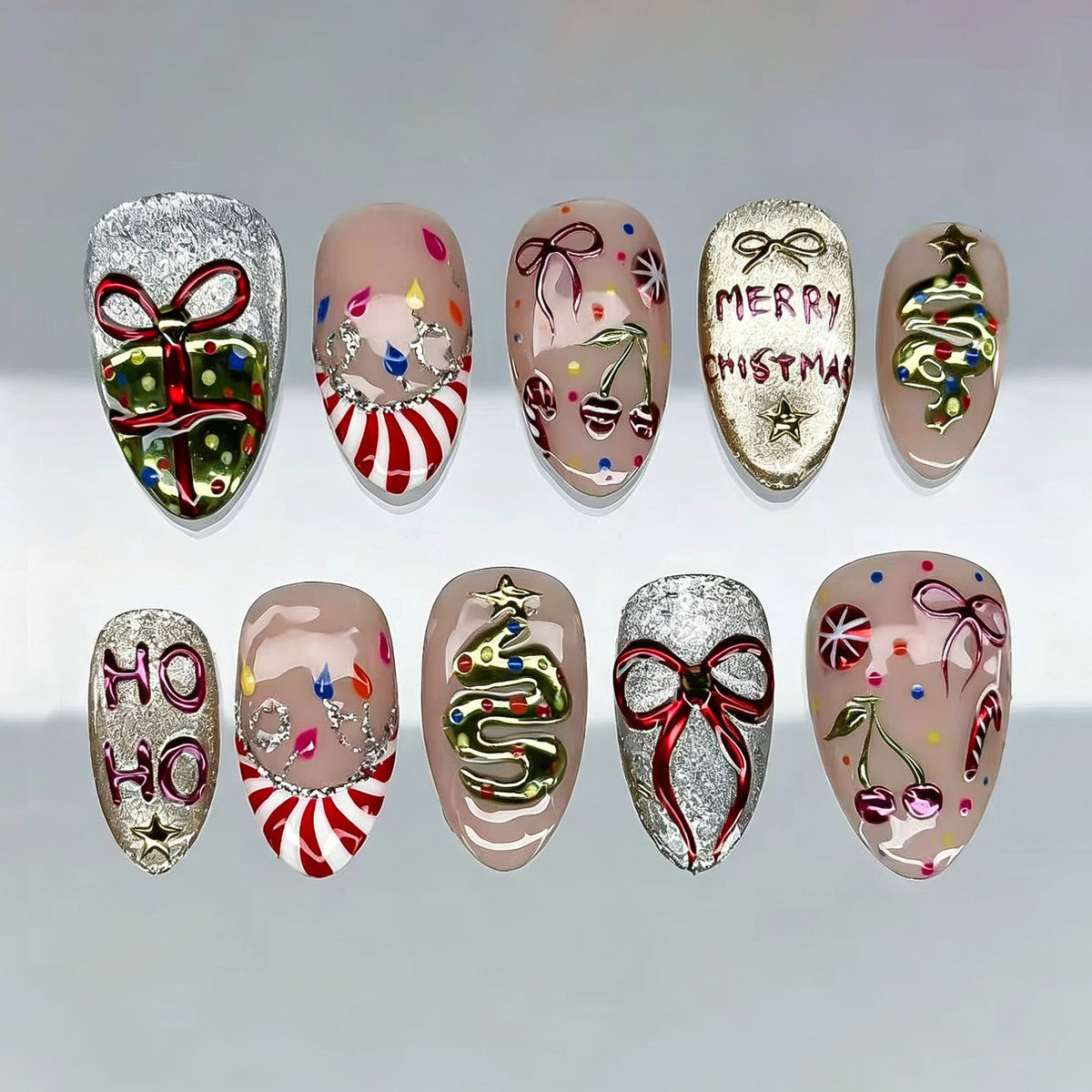 Festliches, urlaubsbezogenes Press-On-Nagelkunst-Set Brehn 1790636495