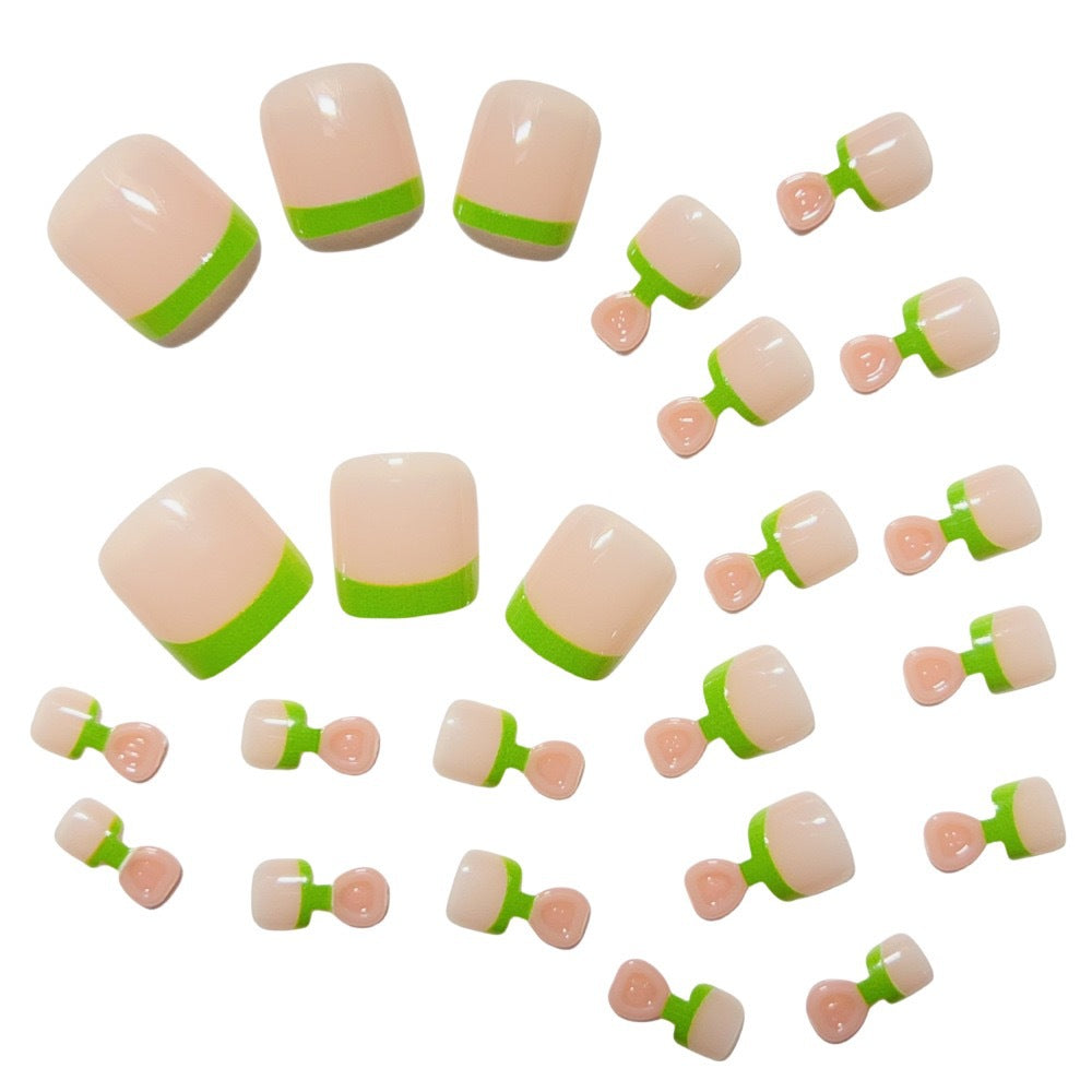 Fußnagelkunstset mit Neon-French-Spitzen und Glanz-Finish Brehn