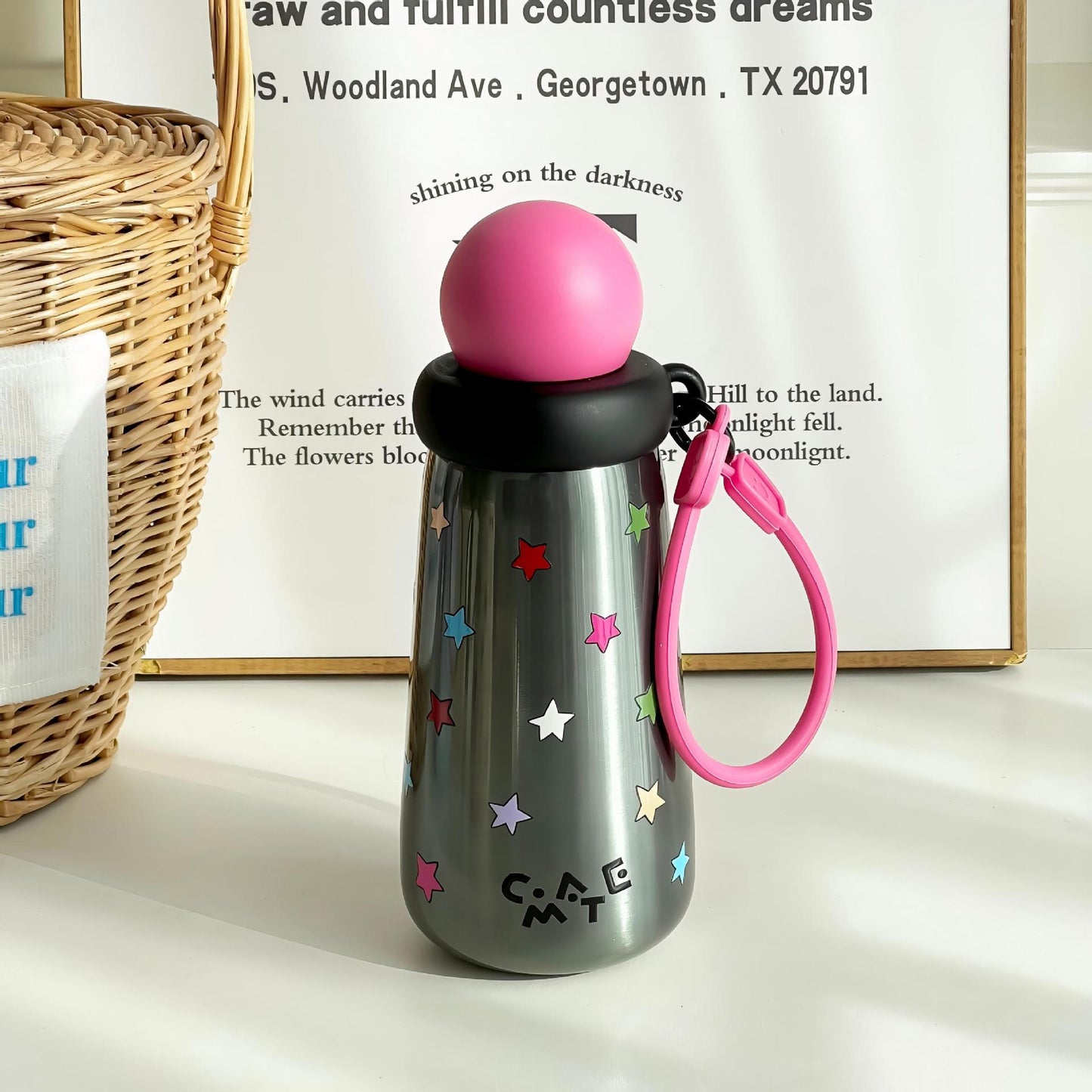Damen Lustige Wasserflasche mit kreativem Deckel Brehn