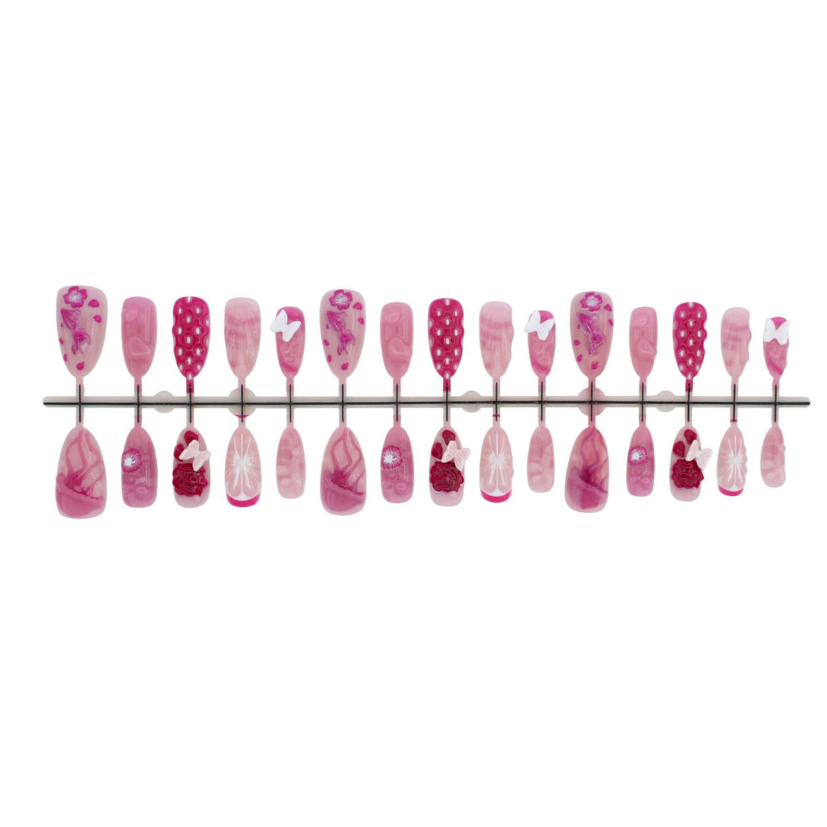 Kunstnagelset mit floralen und maritimen Designs Brehn