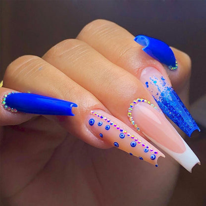 Glamouröse Glitzer-Stiletto Press-On Nägel Brehn