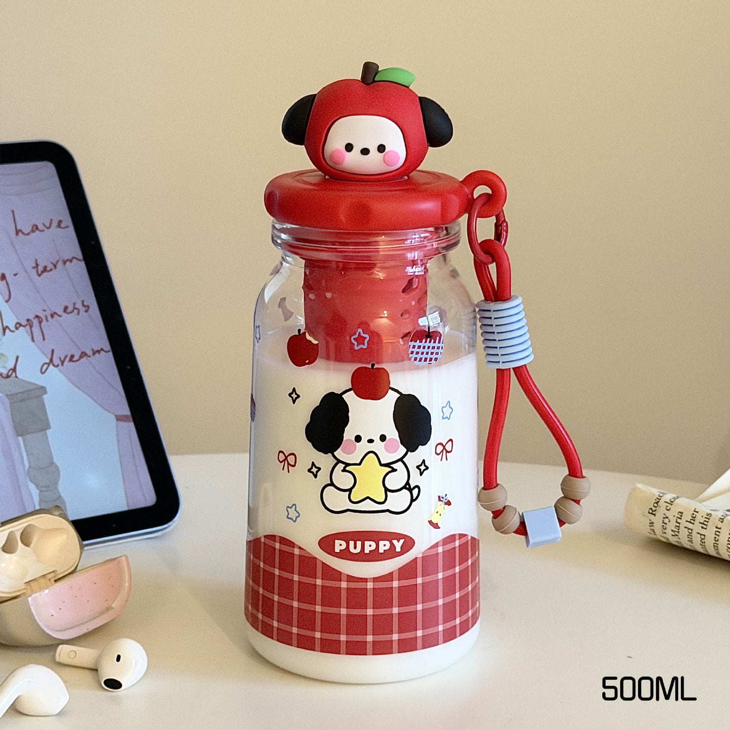 Damen kreative Trinkflasche mit Obstmotiv Brehn