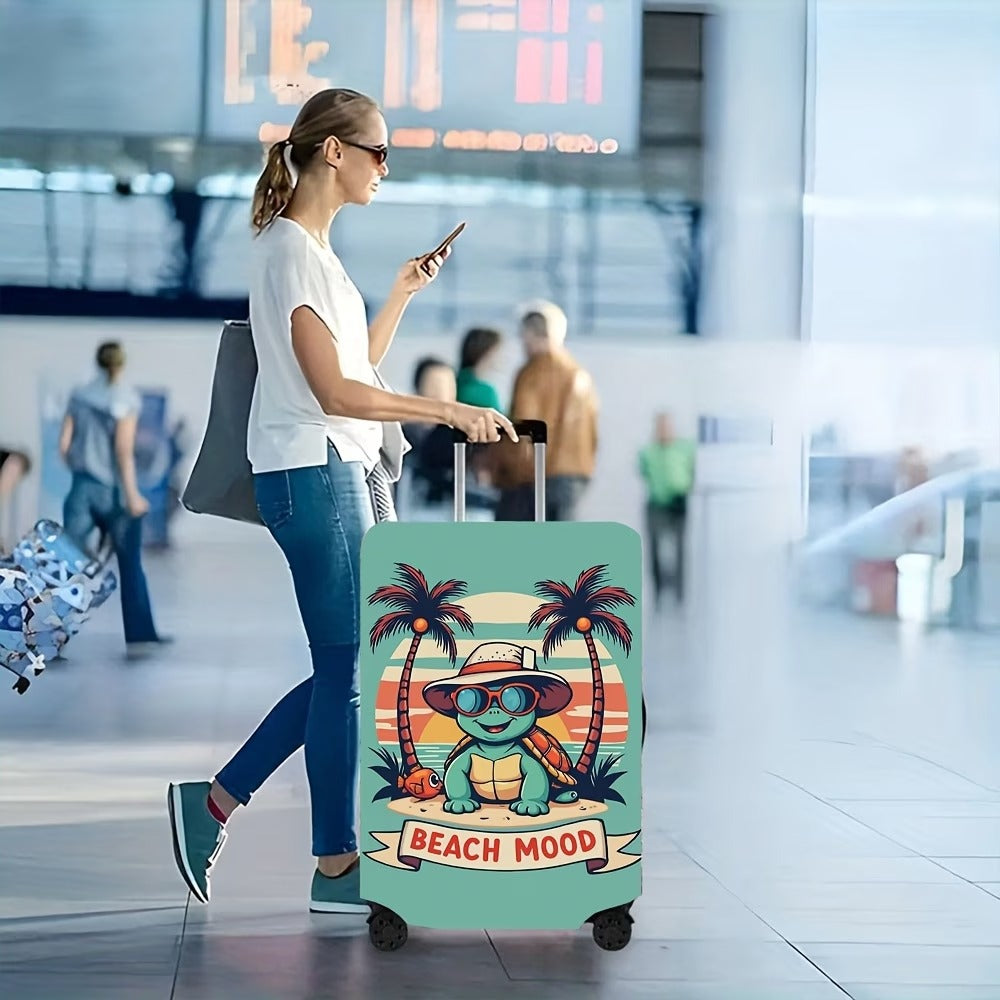 Unisex nan elastische Kofferschutzhülle mit Strand‑Schildkröten‑Motiv, dehnbarer Reißverschluss‑Schutz für Trolley Brehn