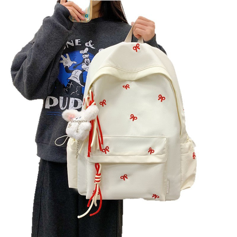 Rucksack mit Charmantem Schleifenmotiv und Praktischen Fächern Brehn
