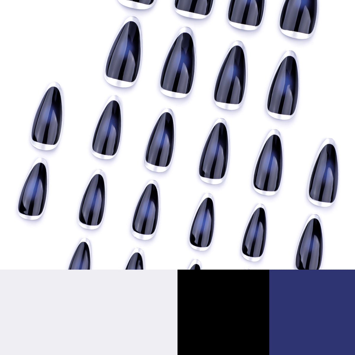 Kunstvolle Stiletto-Nägel mit Glamourösem Metallic-Finish Brehn