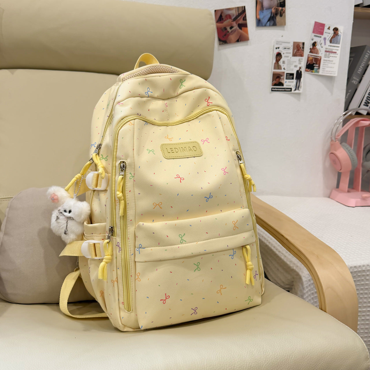 Lustiger gemusterter Schulrucksack