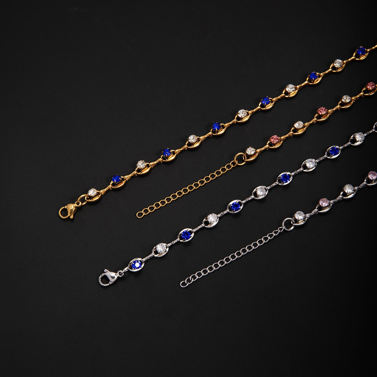 Eleganter Edelstein Akzent Link Armband Brehn