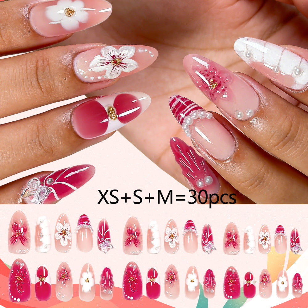 Dekorative Blumen Press-On Nagelkunst Kollektion Brehn
