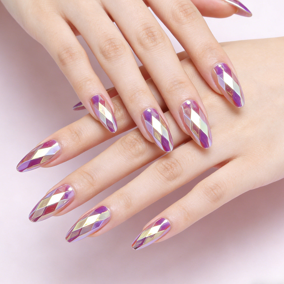 Diamantförmiges Press-On Nagelset Brehn