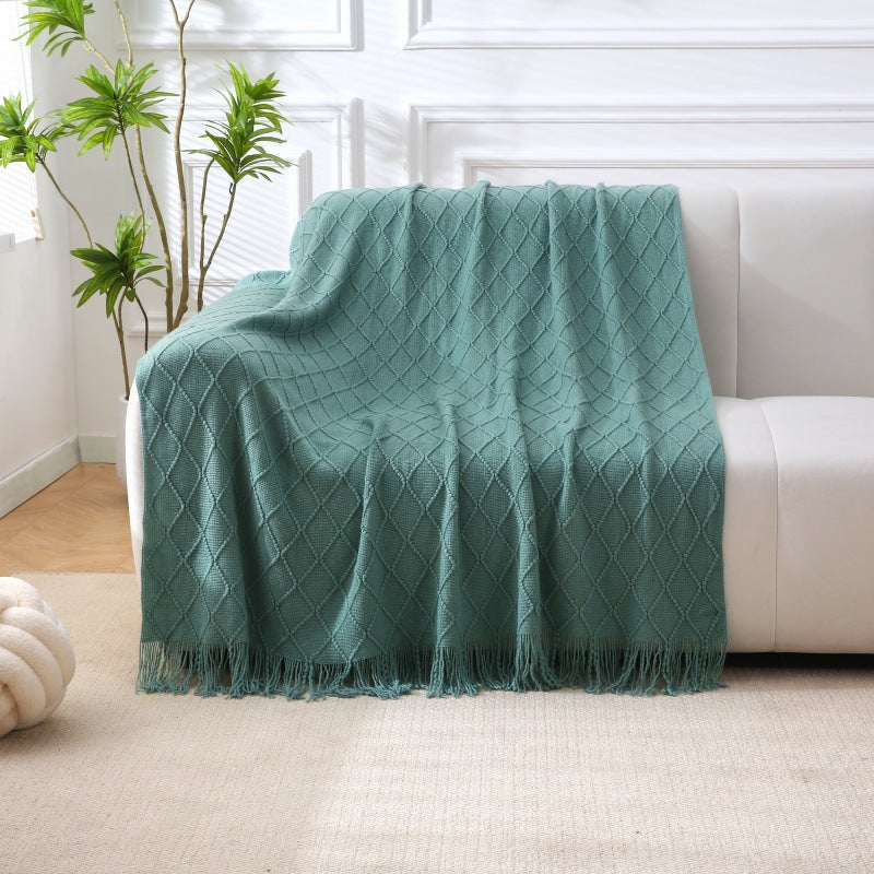 Gemütliche gestrickte Decke