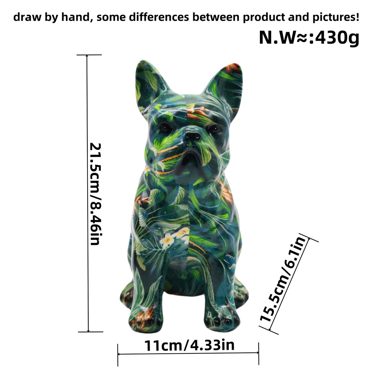 Künstlerisch gestaltete Bulldoggenfigur Brehn
