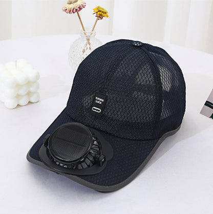Belüftete Baseballmütze mit integriertem Solarventilator im Schirm und atmungsaktivem Mesh Brehn
