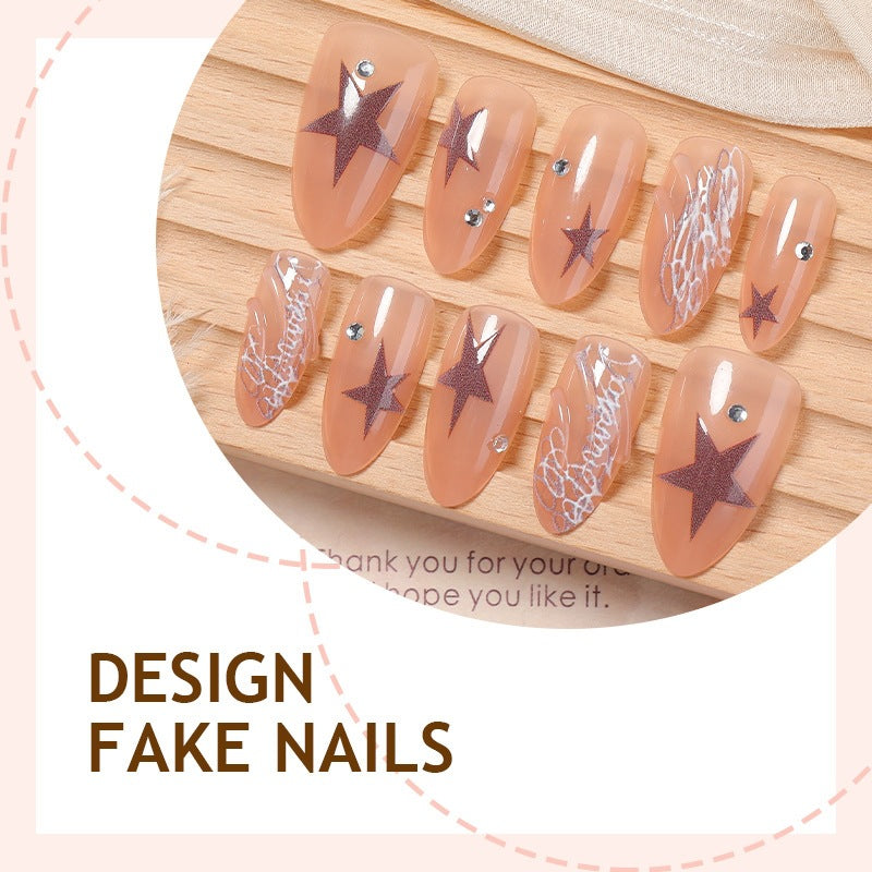 Kunstnagelset mit Sternen- und Glitzerakzenten Brehn