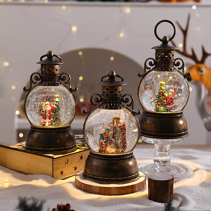 Nostalgische Weihnachtslaterne mit Schneekugel Brehn