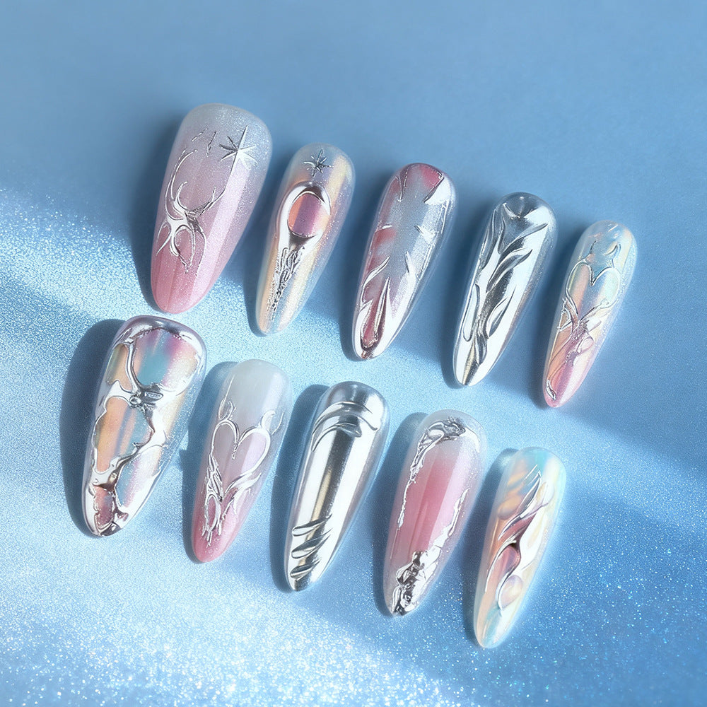 Künstlerisches Metallic Nagelkunst Design Brehn