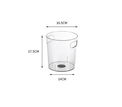 Schlanker Acryl-Mülleimer mit integrierten Griffmulden und rutschfester Unterseite