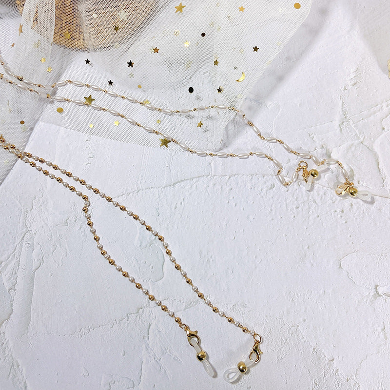 Elegante Brillenhalterkette mit Perlen Brehn