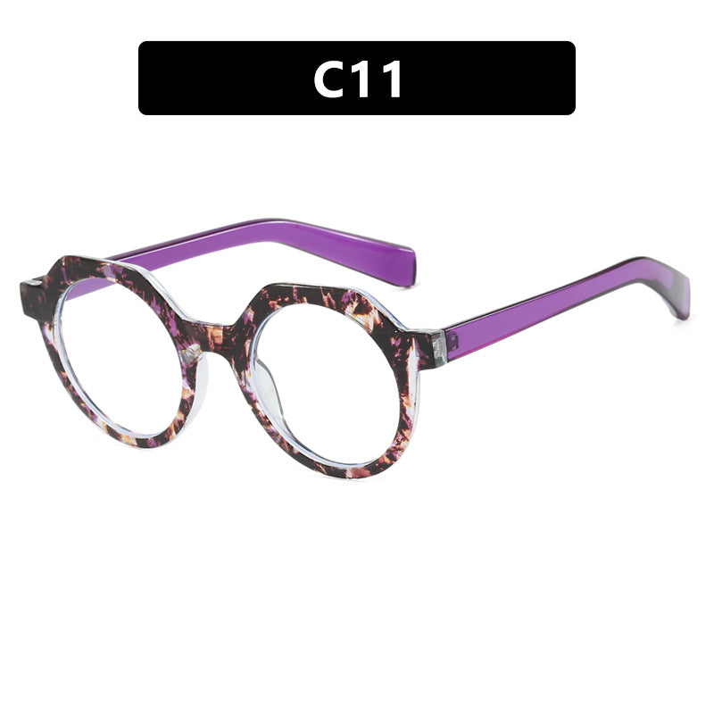 Damen extravagante runde Sonnenbrille mit farblich akzentuiertem Rahmen Brehn