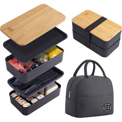 Umweltfreundliche doppellagige Bento-Lunchbox